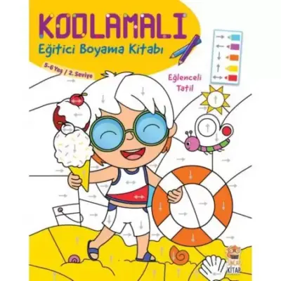 Kodlamalı Eğitici Boyama Kitabı – Eğlenceli Tatil